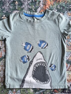 Kids Shark Graphic Tee - Blue Fish Print
